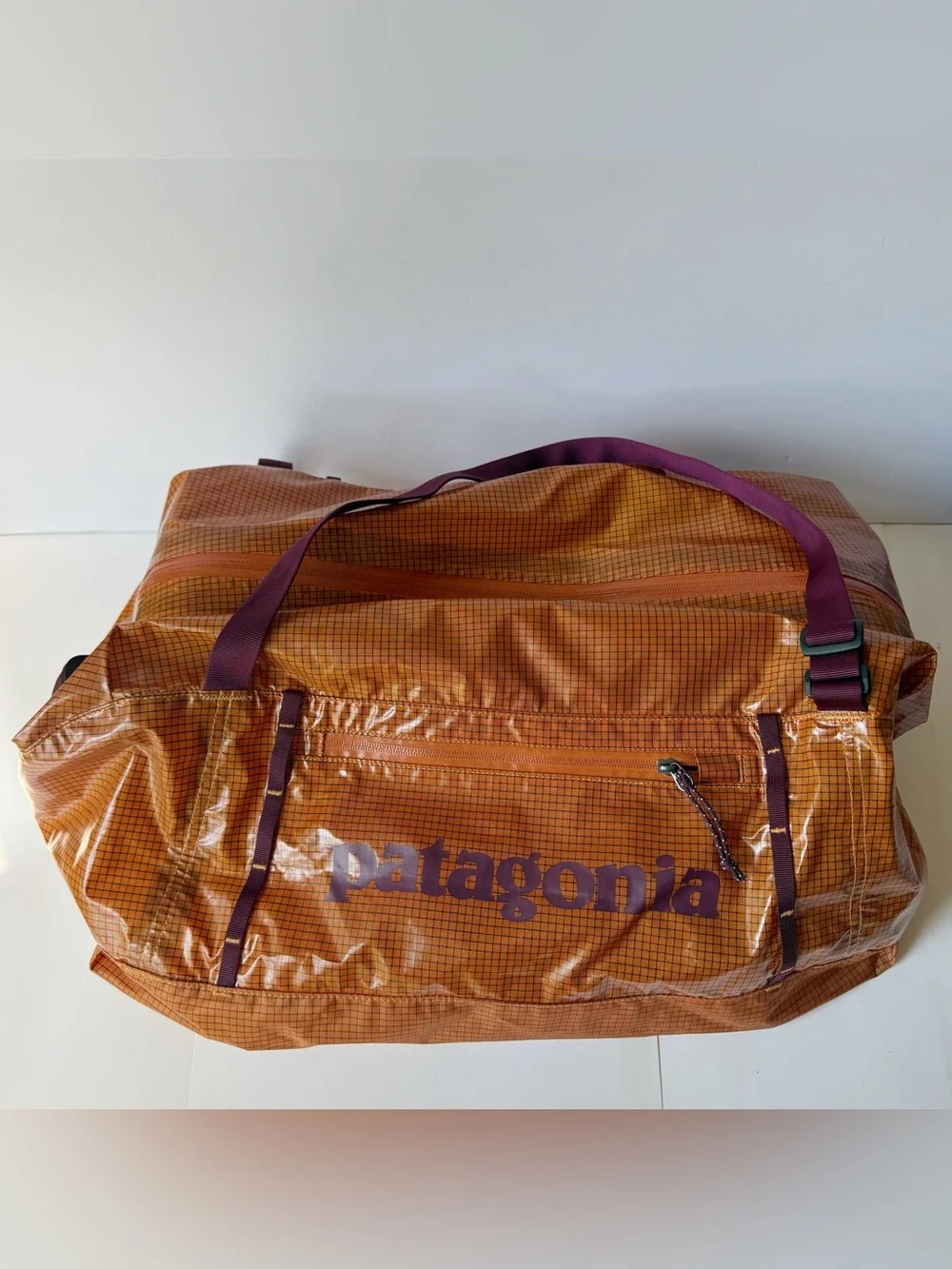Patagonia Lightweight Black Hole 45L Duffle Bag or Backpack Orange Ripstop Nylon